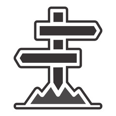 Symbolic Direction Sign Indicating Future Paths and Important Decisions