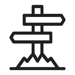 Mountain trail signpost icon for direction and guidance vector