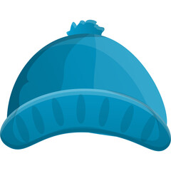 Turquoise Winter Beanie Hat With A Pom Pom On Top Isolated On White Background Studio Shot