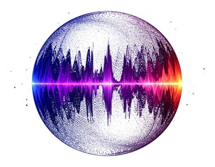 Abstract sphere with waveform representing sound