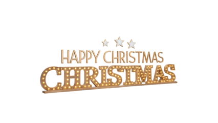 Celebrate the season with this stunning Happy Christmas marquee sign, perfect for adding festive cheer and a warm glow to holiday events and home decor isolated on white background