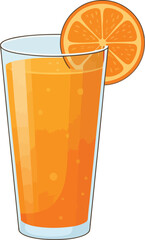 Refreshing Orange Juice in a Glass with an Orange Slice Garnish