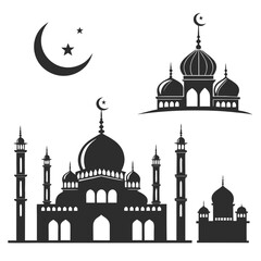 Mosque silhouette on