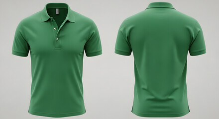 green t shirt isolated on white, template green polo t shirt isolated, blank tshirt for mockup	