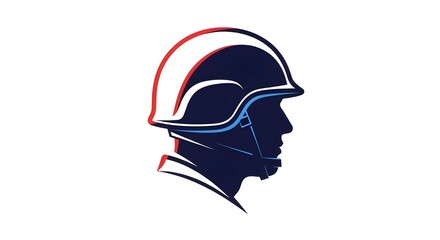 Silhouette Profile of a Soldier Wearing a Helmet Representing Courage, Honor, and Military Service