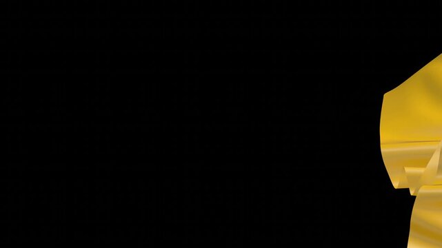 Festive 4K Footage: A Vibrant Yellow Fabric Drapery Tears Away with Stunning Visual Effects. Ideal for creating dynamic transitions and eye-catching backgrounds.