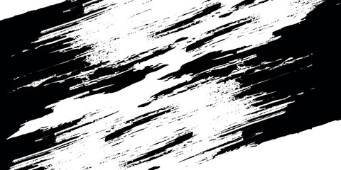 Hand Painted Black Paintbrush Stroke Against Transparent Background for Artistic Design close-up of a vector style background.