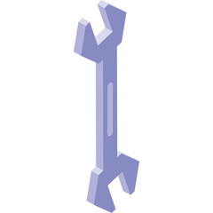 A Light Purple Isometric Wrench Tool On A White Background
