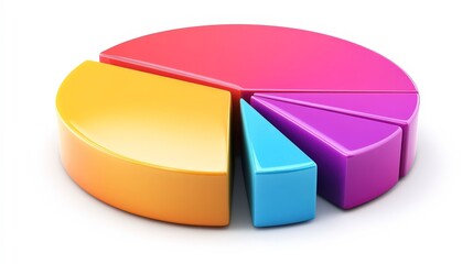 Fototapeta premium Colorful 3D Pie Chart Elements for Data Analytics and Visualization in Business Reports