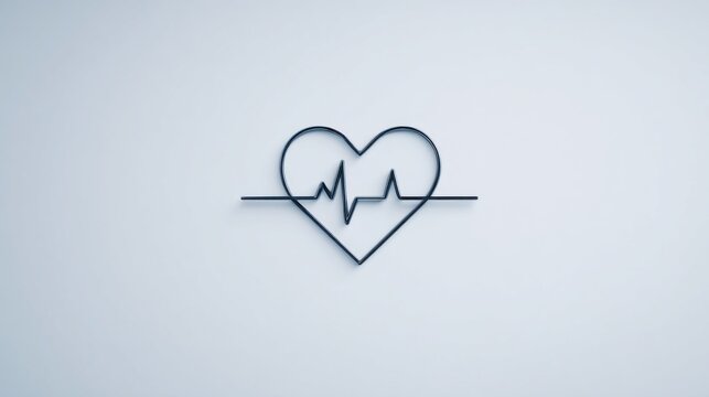 A heart with a line that looks like an EKG