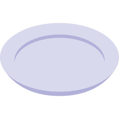 A Light Purple Plate With A Rim And A Slightly Raised Center Isolated On A White Background With A Transparent Layer Perfect For Food Presentation