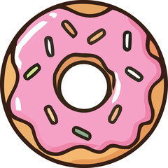 Cute Cartoon Taco with Smiling Face and Classic Toppings Illustration