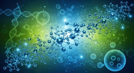 Explore the intricate world of molecular structures and DNA, revealing the fundamental building blocks of life in a vibrant scientific visualization.