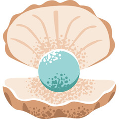 Open Seashell With A Large Blue Pearl Inside Isolated On A Transparent Background A Natural Treasure Of The Ocean For Jewelry And Luxury Concepts