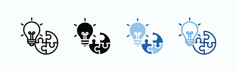 Problem Solving Icon Sheet Multiple Style Collection Isolated Vector