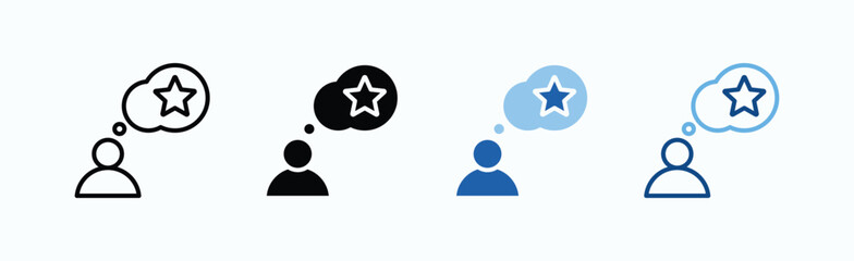 Expectations Icon Sheet Multiple Style Collection Isolated Vector