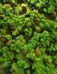 decorative artificial moss wall, indoor landscaping,plant green background