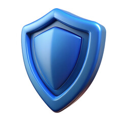 3d plastic shield logo with futuristic shape and metallic finish