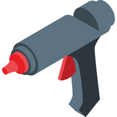 Obraz premium Gray and Red Hot Glue Gun Tool with a Transparent Background for Crafting and Repair Work