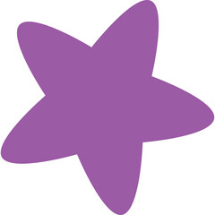 A Purple Star Shape with Soft Edges Isolated on a White Background