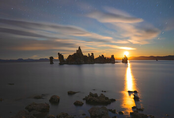 Moonrise  at Mono Lake, California 