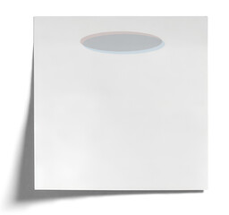 Shadowed Paper Textured Blank Memo Sticker with Oval Shape on Top on Transparent Background