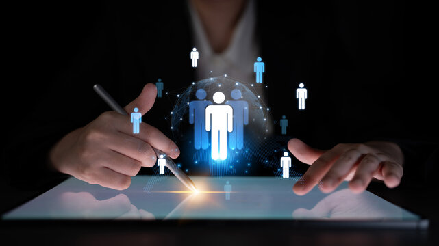 A concept of global leadership and network influence. A central team or individual connects with a professional network distributed across the world map, representing worldwide reach. Fermion