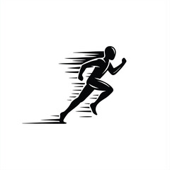 Obraz premium Dynamic Running Man Silhouette Speed Motion Logo Icon