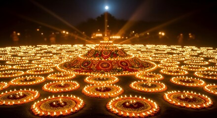 Diwali Celebration - A Sea of Lights Illuminating the Night.