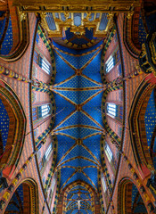 St. Mary's basilica in Krakow, Poland. The church is located on the Main Market Square and have on of the most beautiful ceiling. 