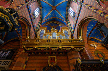 St. Mary's basilica in Krakow, Poland. The church is located on the Main Market Square and have on of the most beautiful ceiling. 