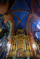 St. Mary's basilica in Krakow, Poland. The church is located on the Main Market Square and have on of the most beautiful ceiling. 