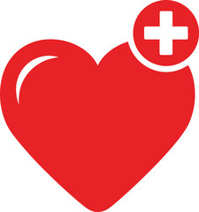 Obraz premium Simple red heart icon silhouette design element for romantic themes and valentine s day celebrations