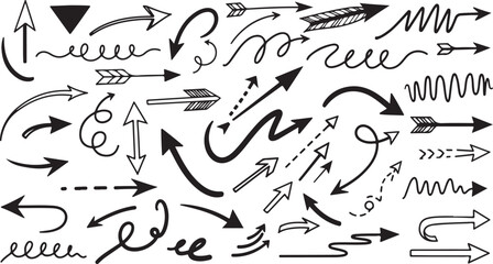 set of hand drawn arrows