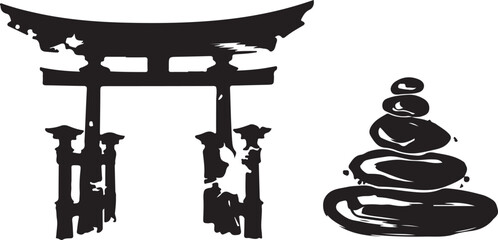 japanese temple in japan vector art