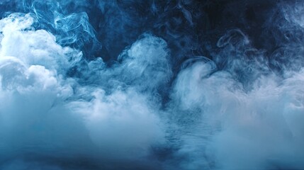 Abstract swirling smoke, blue-white clouds