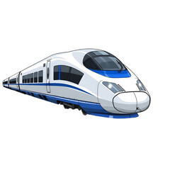 Naklejka premium Modern high speed train isolated on transparent background