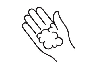 Obraz premium Foam on hand Line art vector