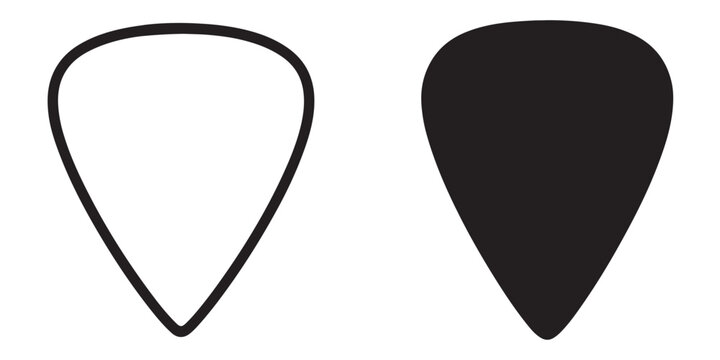 Guitar pick outline and solid shape comparison