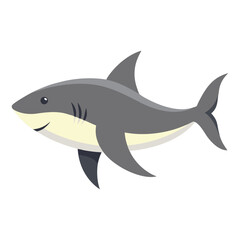 Obraz premium Powerful Shark Vector Illustration Swimming in Modern Flat Design
