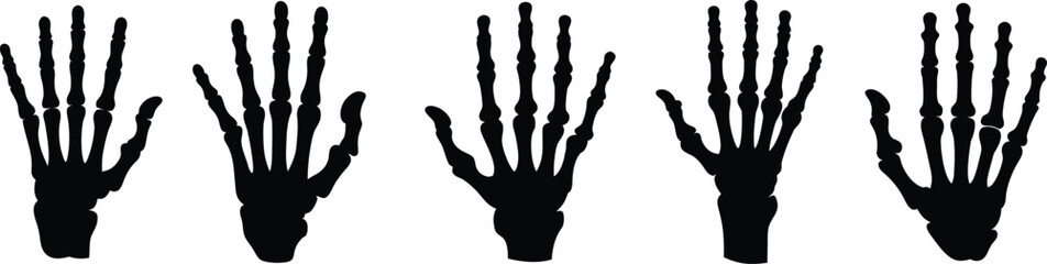 Fototapeta premium Hand silhouette, black and white, minimalist, hand prints, palm, fingers, symmetry, repetition, pattern, abstract 