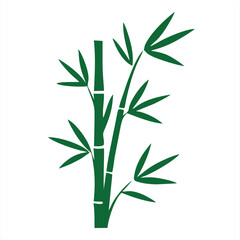 Obraz premium Green Bamboo Plant Stalks Leaves Vector Icon