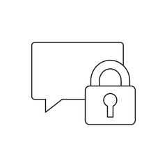Private Locked Chat Message Padlock Outline Icon