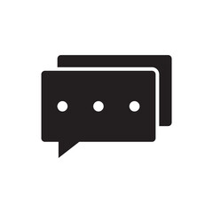 Obraz premium Solid Double Overlapping Chat Speech Bubbles Icon