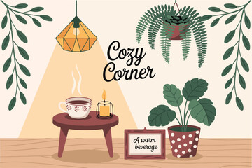 Cozy Corner Scene Illustration