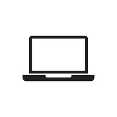 Solid Minimalist Modern Laptop Computer Icon