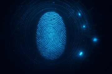 Fototapeta premium Biometric fingerprint scan digital identity security authentication concept