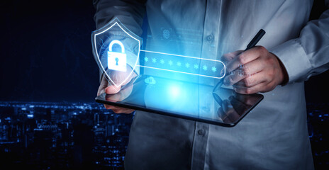 A concept of advanced network security. This system combines password protection with biometric fingerprint authentication and cloud data verification for secure access. Fermion