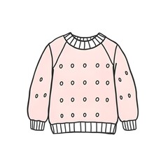 pink cozy sweatshirt watercolor illustration