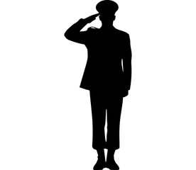 Silhouette of Soldier Saluting PNG – Military, Patriotic and Armed Forces Illustration